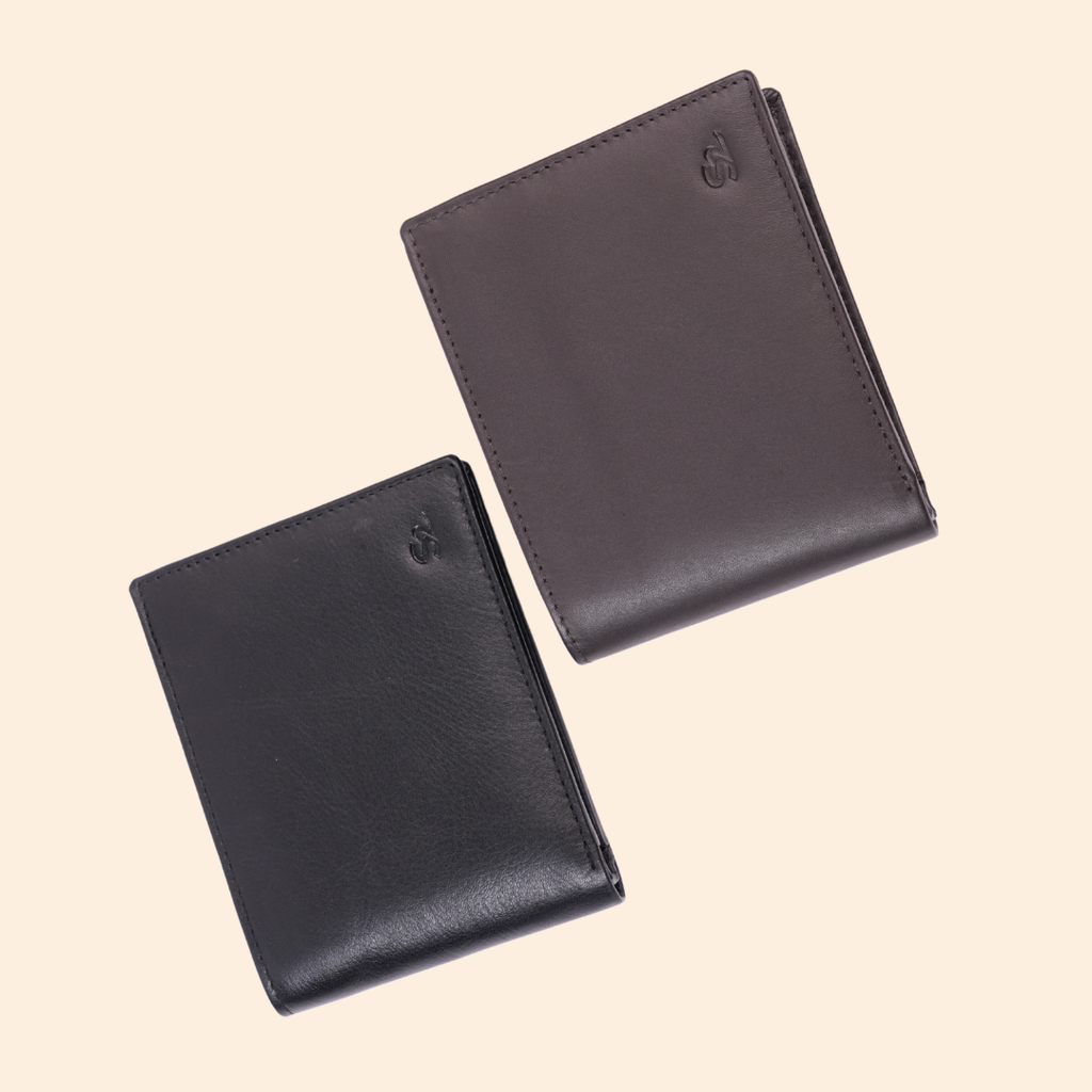Leather Coffee Brown Bi-Fold Wallet for Men