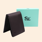 Leather Coffee Brown Bi-Fold Wallet for Men
