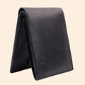 Leather Black Bi-Fold Wallet for Men