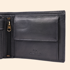 Leather Black Bi-Fold Wallet for Men