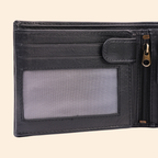 Leather Black Bi-Fold Wallet for Men