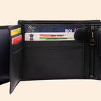 Leather Black Bi-Fold Wallet for Men