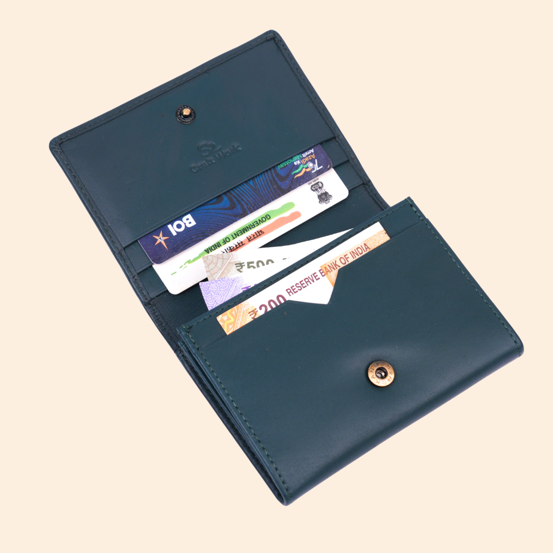 Green Premium Leather Card Holder