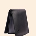 Classic Black Leather Bi-Fold Wallet for Men