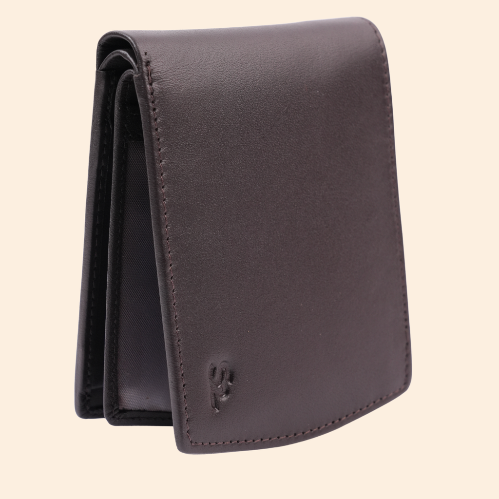 Classic Dark Brown Leather Bi-Fold Wallet for Men