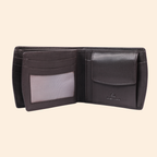Classic Dark Brown Leather Bi-Fold Wallet for Men