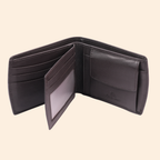 Classic Dark Brown Leather Bi-Fold Wallet for Men