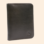 Dark Grey Leather Bi-Fold Wallet for Men