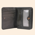 Dark Grey Leather Bi-Fold Wallet for Men