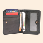 Dark Grey Leather Bi-Fold Wallet for Men