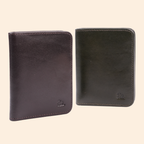 Dark Grey Leather Bi-Fold Wallet for Men