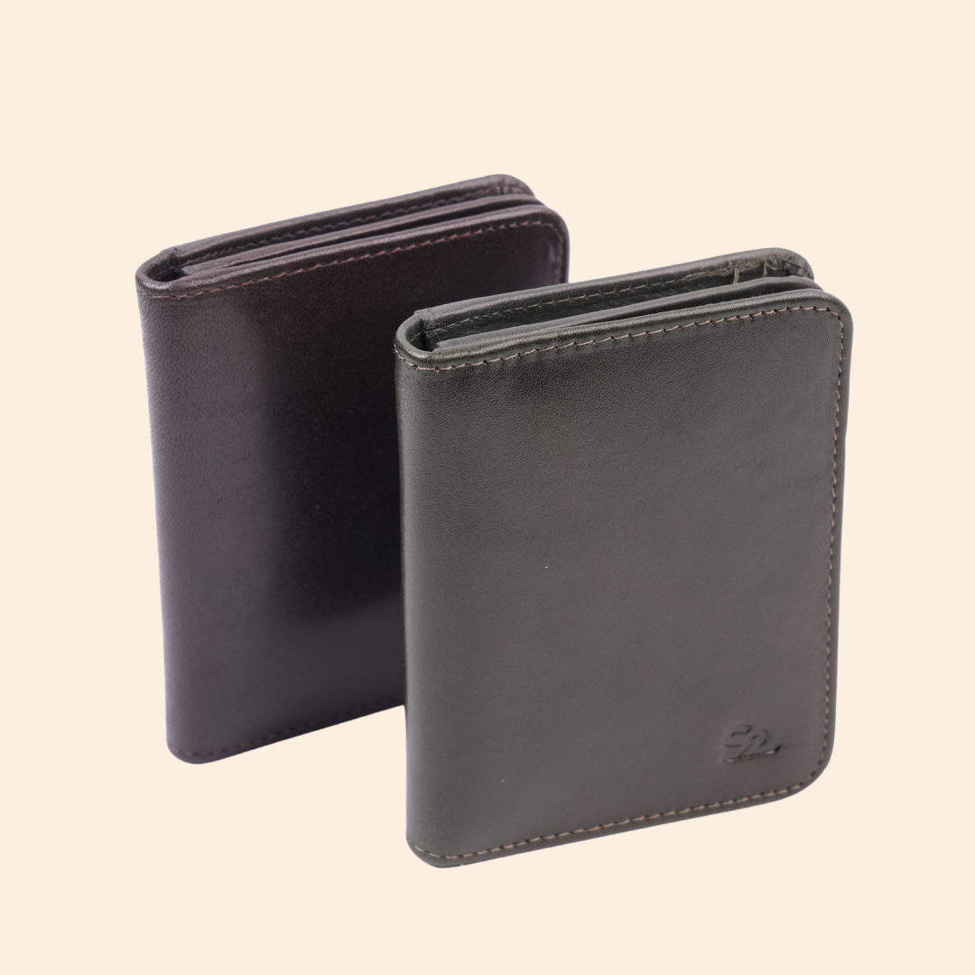 Maroon Leather Bi-Fold Wallet for Men