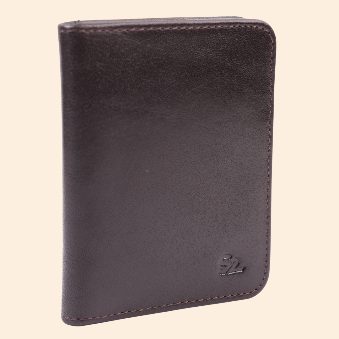 Maroon Leather Bi-Fold Wallet for Men