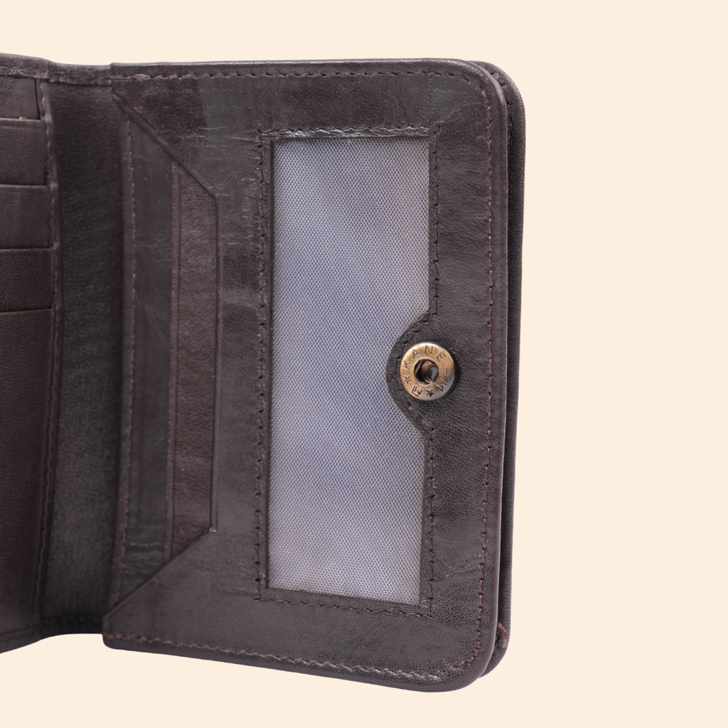 Maroon Leather Bi-Fold Wallet for Men