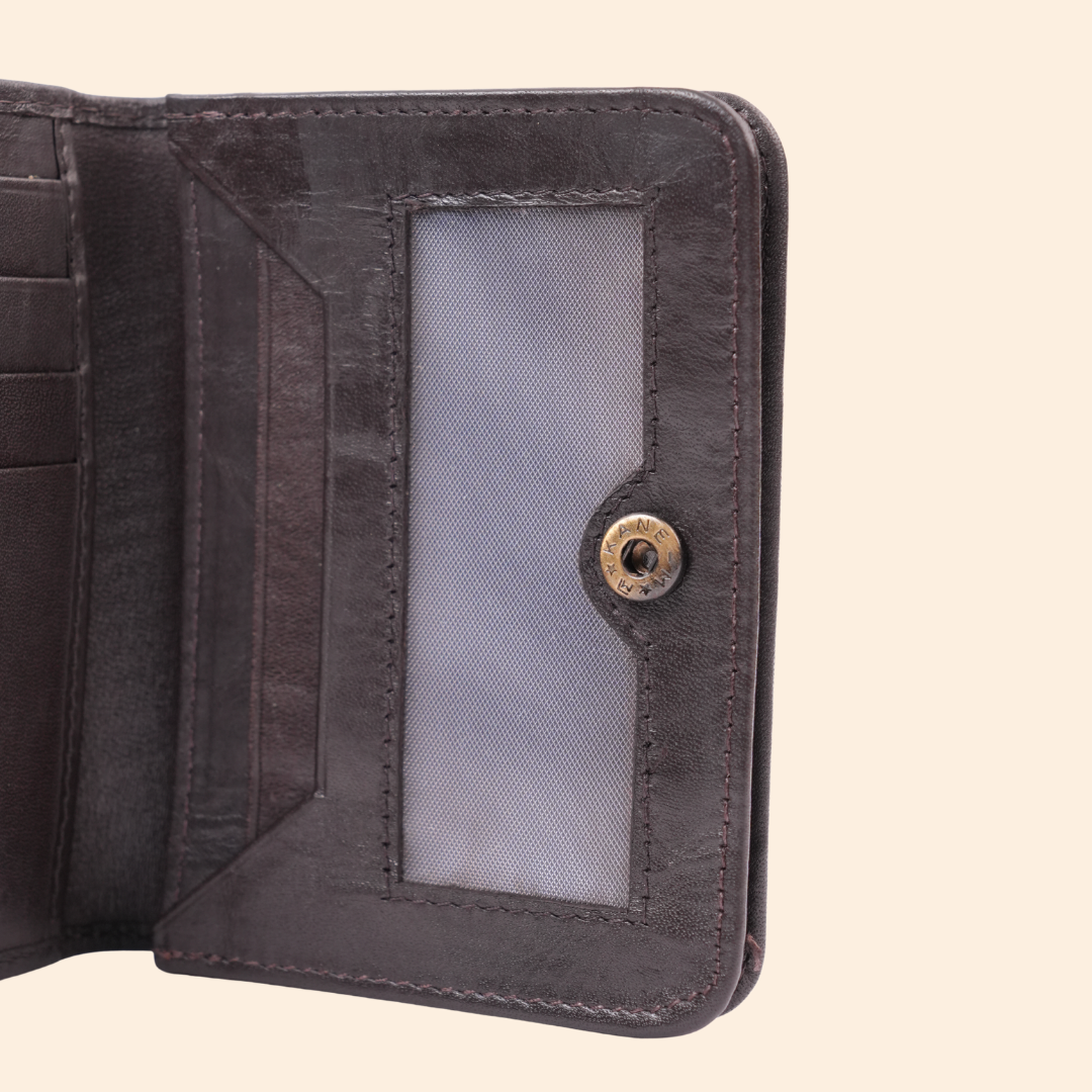 Maroon Leather Bi-Fold Wallet for Men