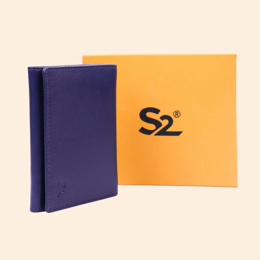 Deep Navy Blue Premium Leather Card Holder
