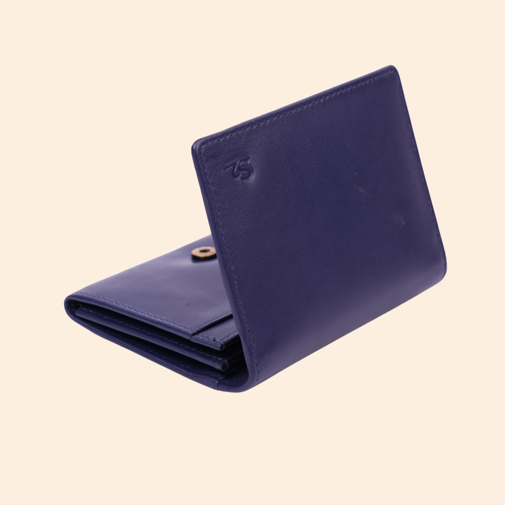 Deep Navy Blue Premium Leather Card Holder