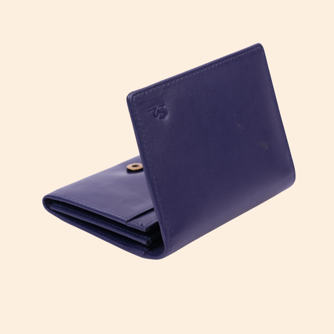 Deep Navy Blue Premium Leather Card Holder
