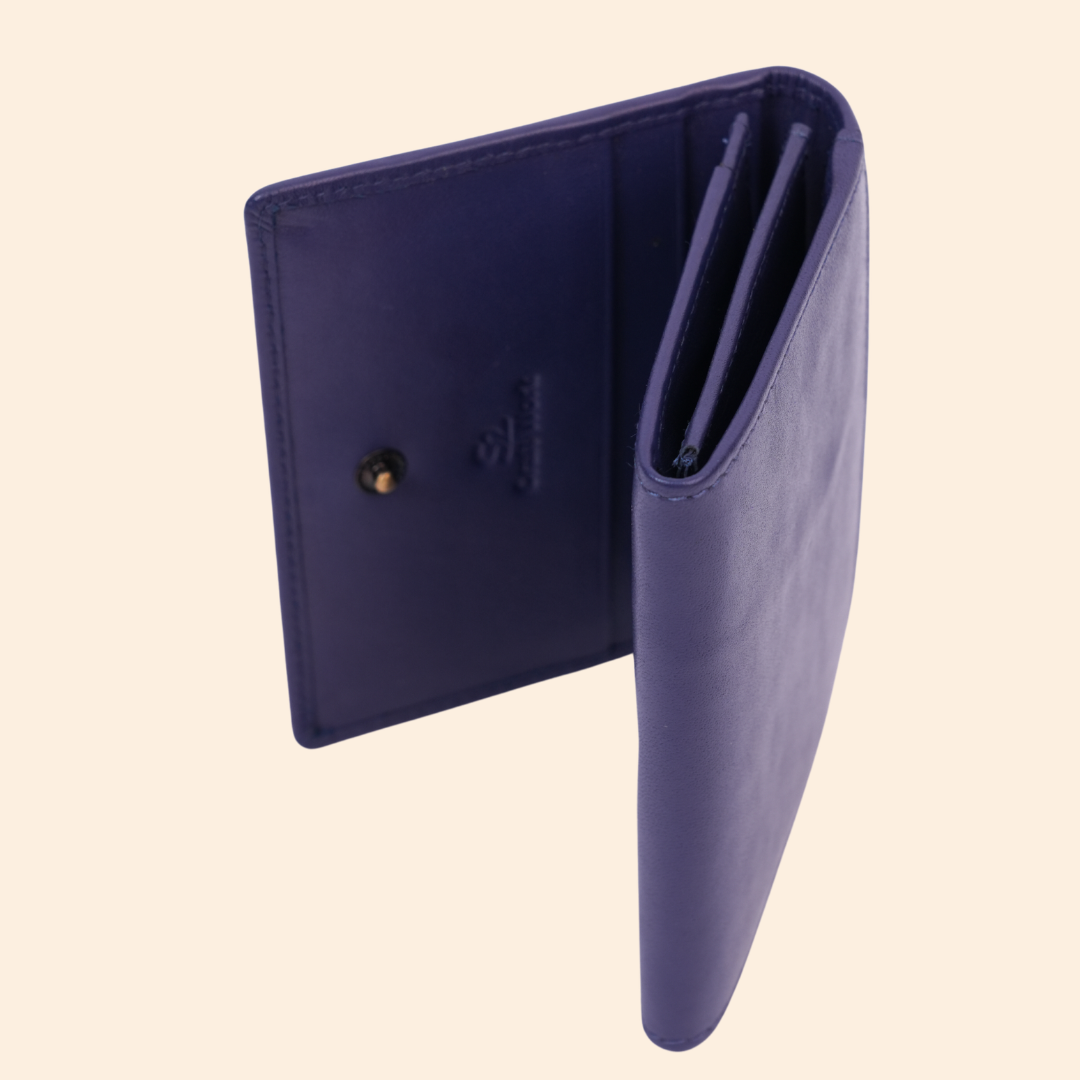 Deep Navy Blue Premium Leather Card Holder