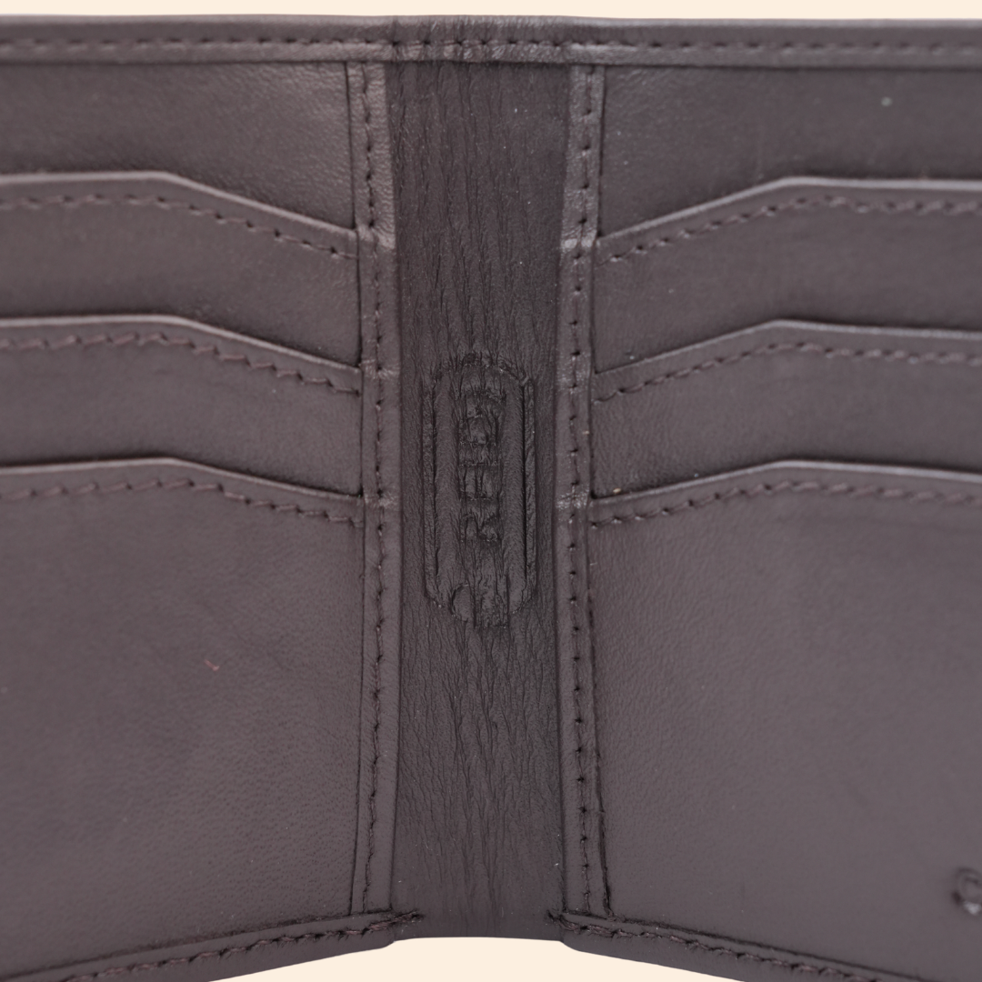 Premium Leather Wallet with Coin Pocket & ID Window for Men | Coffee Brown