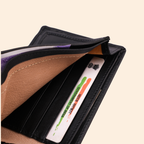 Leather Bifold Wallet for Men | Black | Coin Pocket Wallet