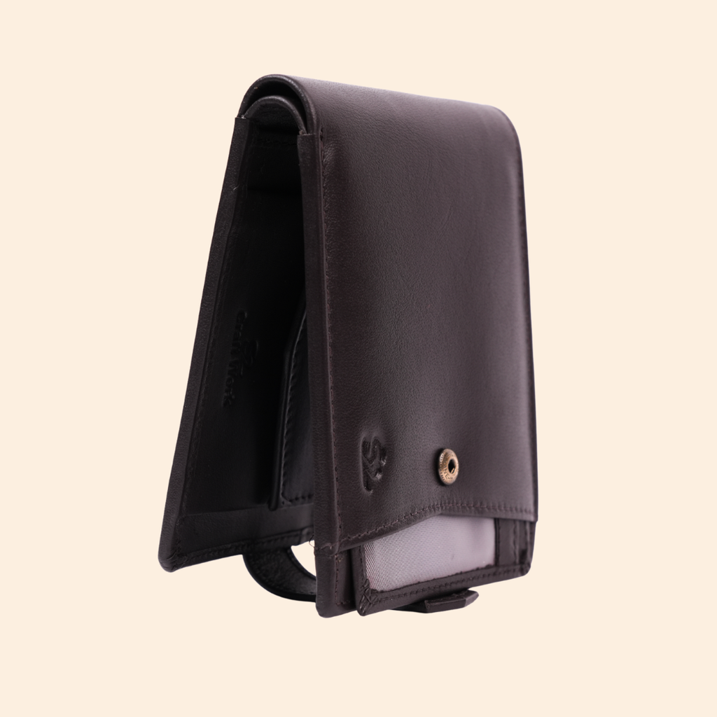 Brown Men's Leather Money Clip Wallet | Minimalist Front Pocket Wallet