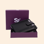 Black Men's Leather Money Clip Wallet | Minimalist Front Pocket Wallet