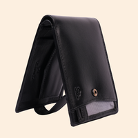 Black Men's Leather Money Clip Wallet | Minimalist Front Pocket Wallet