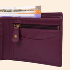 Maroon Wallet for Men with Zipper Compartment