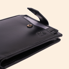 Black Men's Leather Money Clip Wallet | Minimalist Front Pocket Wallet