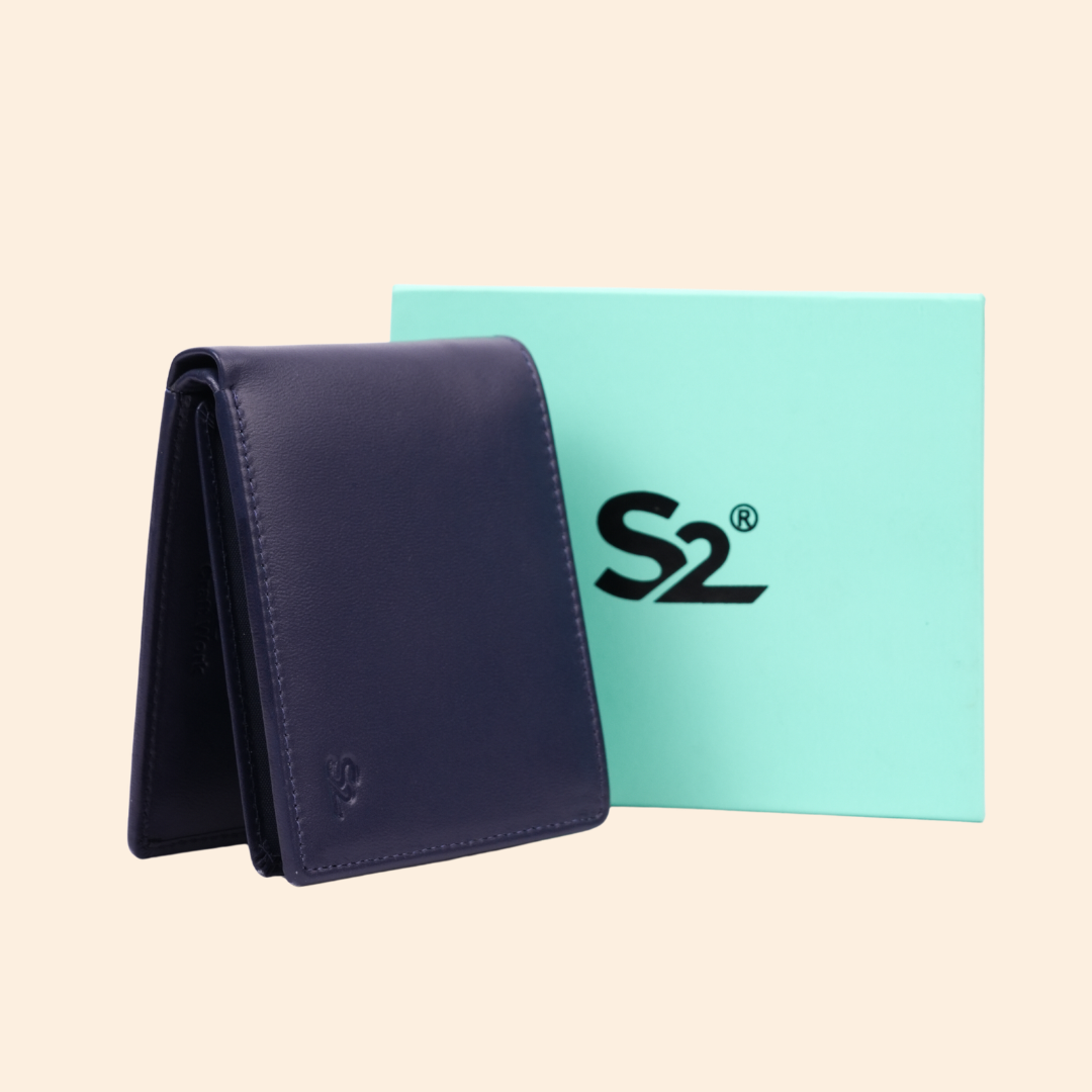 Premium Navy Blue Genuine Leather Wallet
