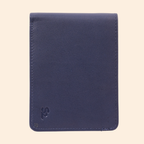 Premium Leather Wallet with Coin Pocket & ID Window for Men | Navy Blue