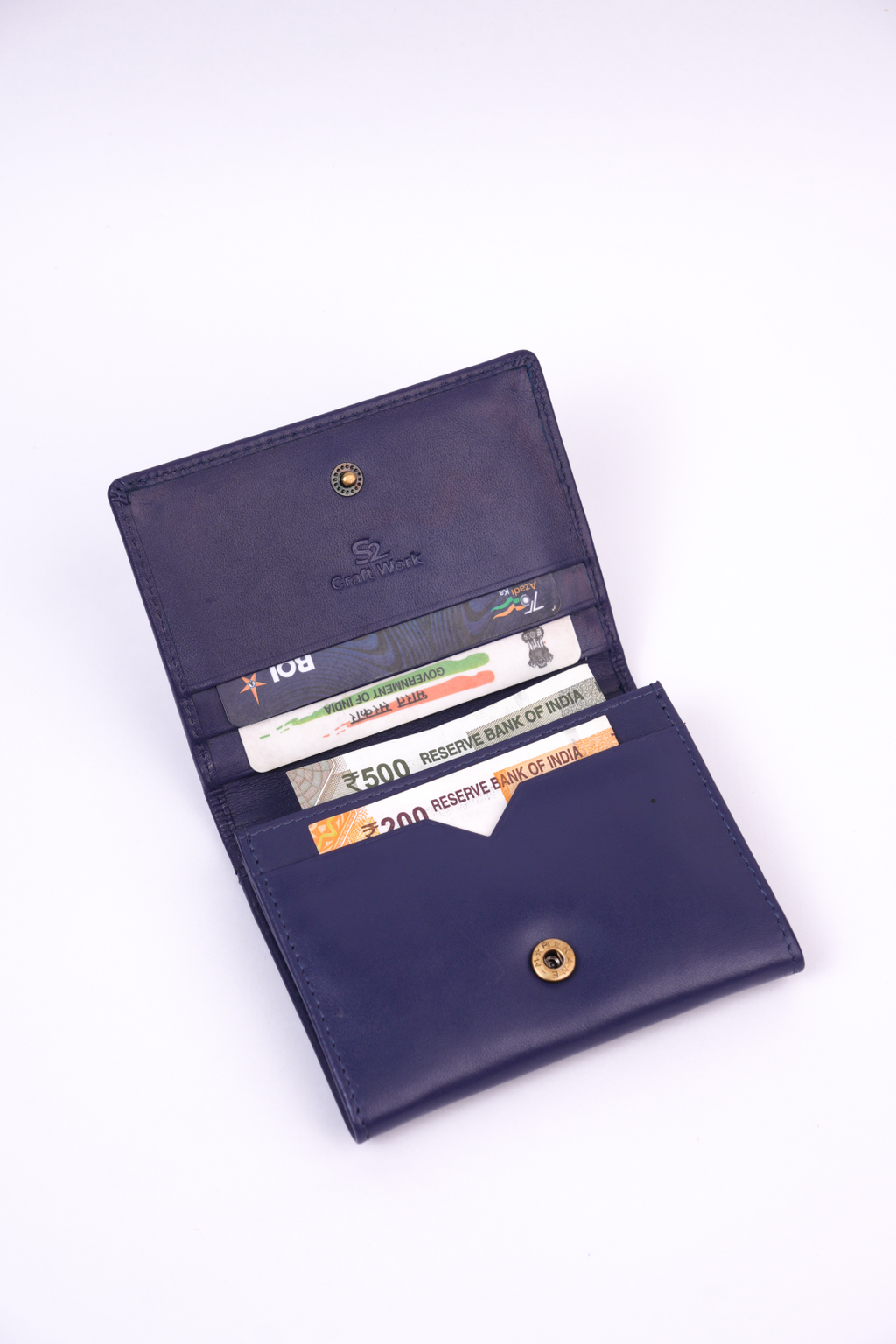 Deep Navy Blue Premium Leather Card Holder
