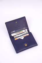 Deep Navy Blue Premium Leather Card Holder