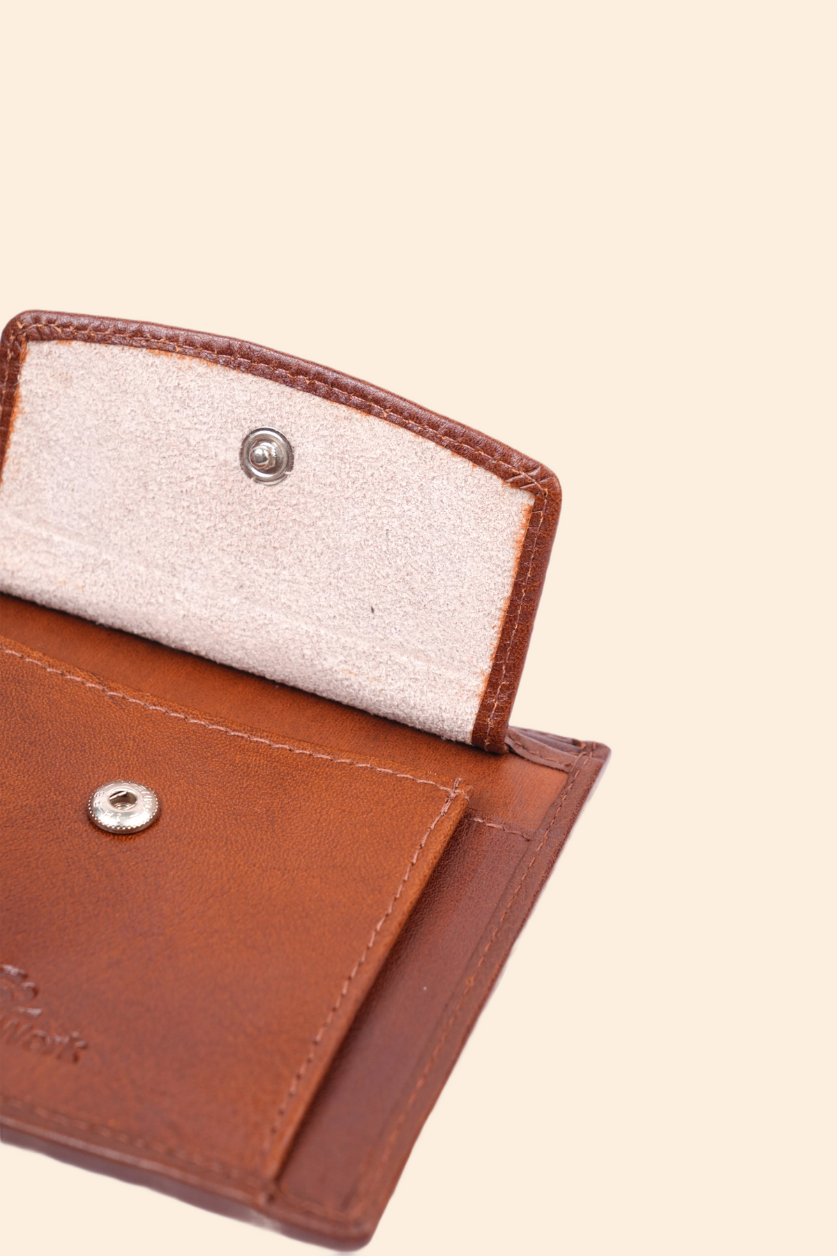 Premium Leather Wallet with Coin Pocket & ID Window for Men | Tan Brown