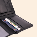 Premium Crocodile Pattern Genuine Leather Wallet for Men | RFID Protected | Black Vertical Wallet