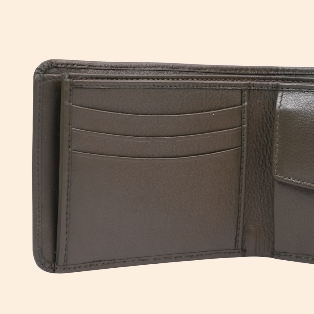 Premium Genuine Leather Vertical Wallet for Men | RFID Protected | Green | Slim Leather Wallet