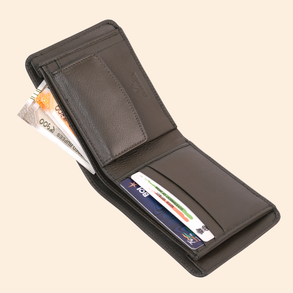 Premium Genuine Leather Vertical Wallet for Men | RFID Protected | Green | Slim Leather Wallet