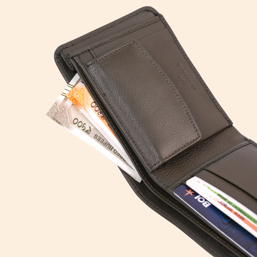 Premium Genuine Leather Vertical Wallet for Men | RFID Protected | Green | Slim Leather Wallet
