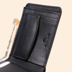 Premium Genuine Leather Bifold Wallet for Men | Black | Coin Pocket Wallet
