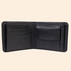 Premium Genuine Leather Bifold Wallet for Men | Black | Coin Pocket Wallet
