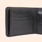 Premium Genuine Leather Bifold Wallet for Men | Black | Coin Pocket Wallet