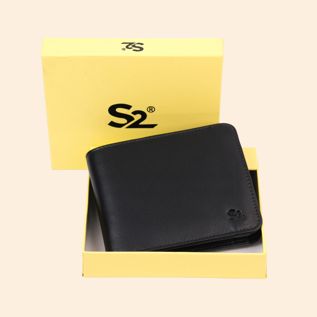 Premium Genuine Leather Bifold Wallet for Men | Black | Coin Pocket Wallet
