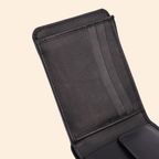 Premium Genuine Leather Bifold Wallet for Men | Black | Coin Pocket Wallet