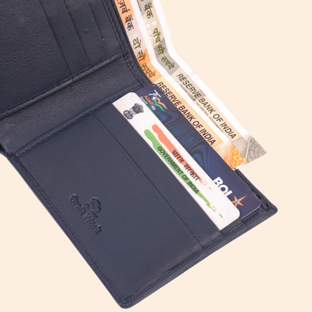S2 Leather Premium Navy Blue Wallet