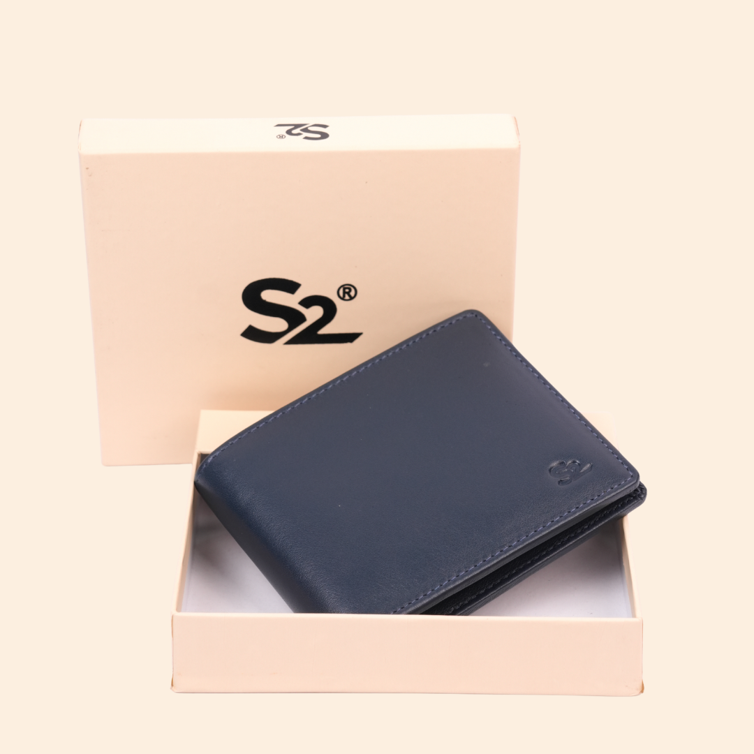 S2 Leather Premium Navy Blue Wallet