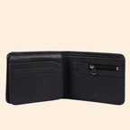 Black Leather Bifold Wallet for Men | Multi-Compartment Wallet
