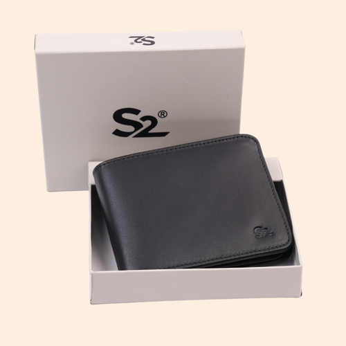 Black Leather Bifold Wallet for Men | Multi-Compartment Wallet