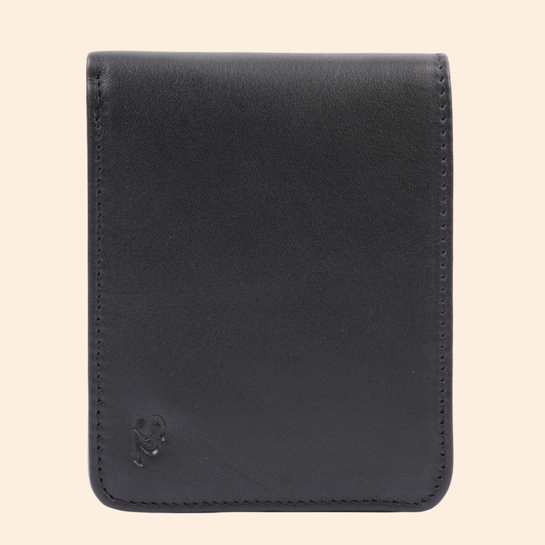 Black Leather Bifold Wallet for Men | Multi-Compartment Wallet
