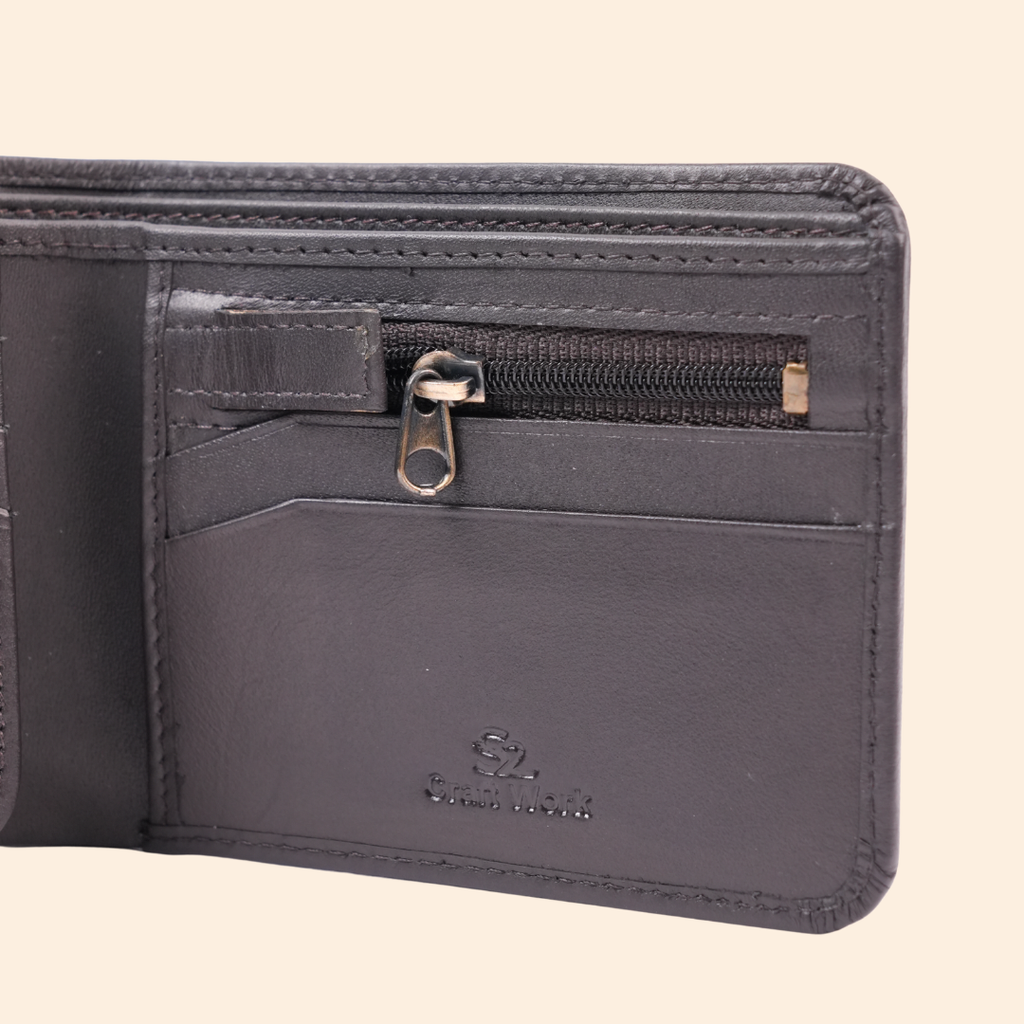 Dark Brown Leather Bifold Wallet for Men | Multi-Compartment Wallet